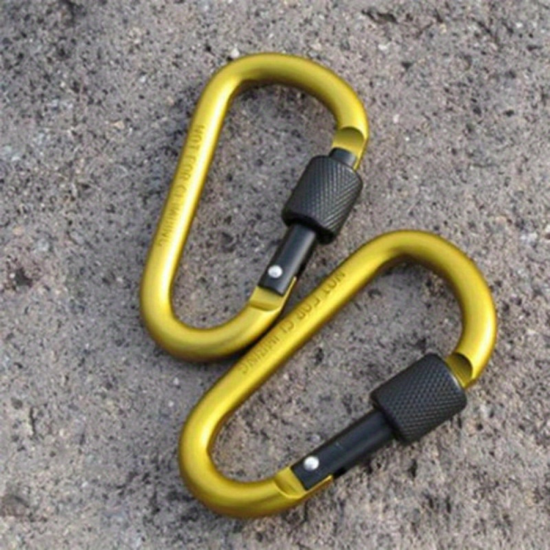4pcs Aluminum Carabiner Buckle D Ring Key Chain Snap Hook Outdoor Camping