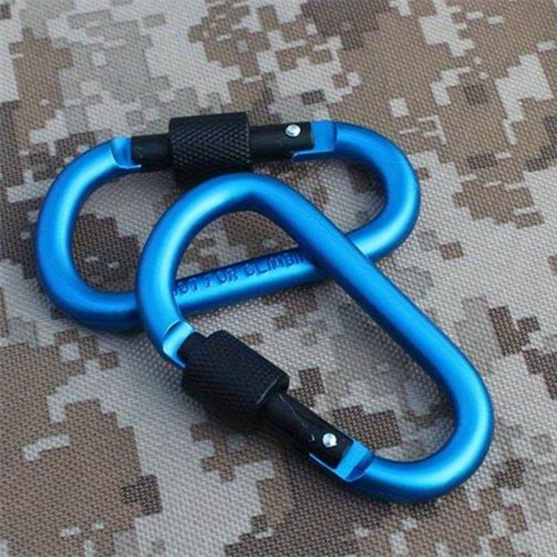 4pcs Aluminum Carabiner Buckle D Ring Key Chain Snap Hook Outdoor Camping
