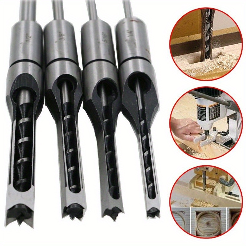 

6/8/12.5mm Hss Square Hole Drill Bit Auger Bit Steel Mortising Drilling Craving Woodworking Tools