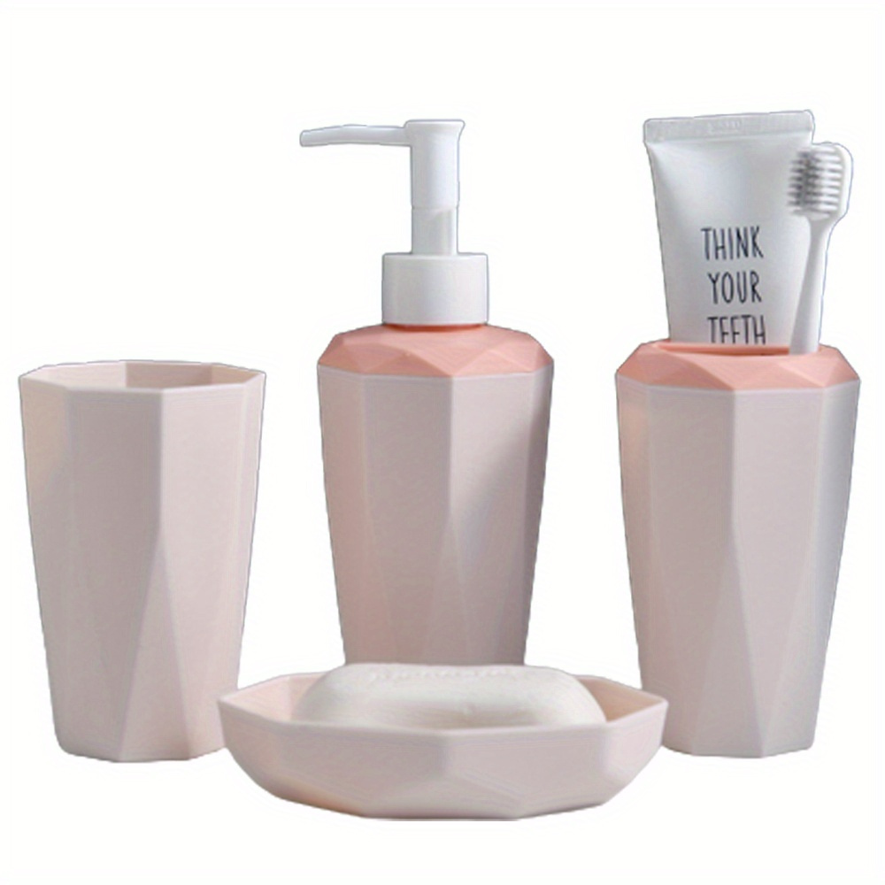 4pz Set Accessori Bagno - Set Bagno In Ceramica Include Dispenser Sapone  Liquido Lozione, Porta Spazzolino Denti, Tazza Collutorio E Portasapone -  Set Decorativo Accessori Bagno Vintage Regalo - Bellezza E Salute - Temu  Italy