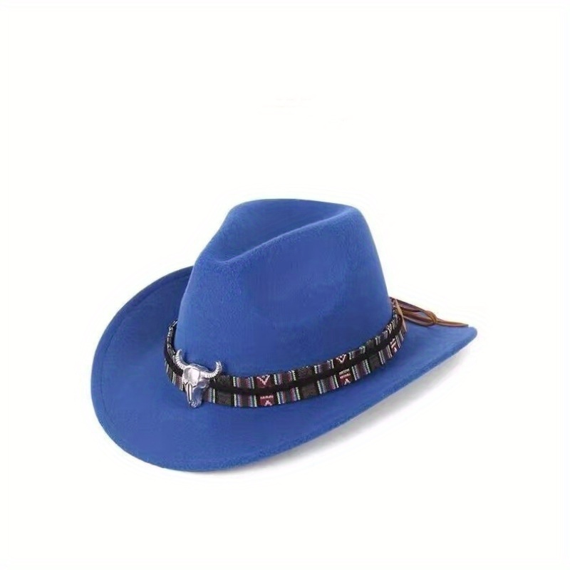 D-GROEE Modal Hats for Men Women Wide Brim Panama Hat Western Cowboy Hat  British Style Jazz Cap with Belt