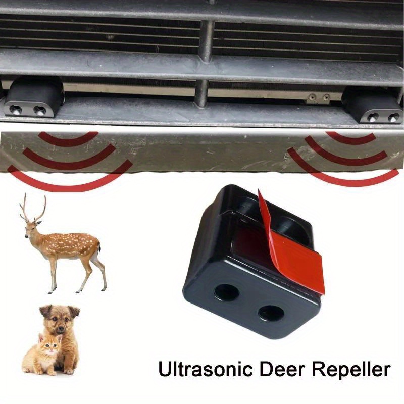 2Pzas - Repelente ultrasónico de animales con silbato de venado para coche,  accesorio con montaje en rejilla delantera de seguridad