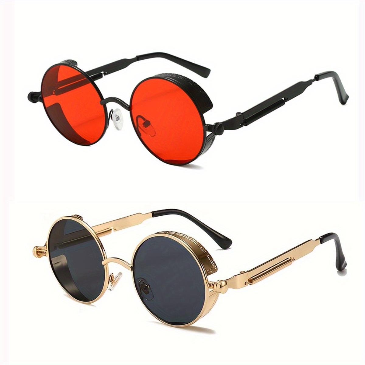 Y2k Steampunk Cool Sunglasses With Designed Temples For Men Women Party  Supplies Stage Performance Photo Props - Jewelry & Accessories - Temu