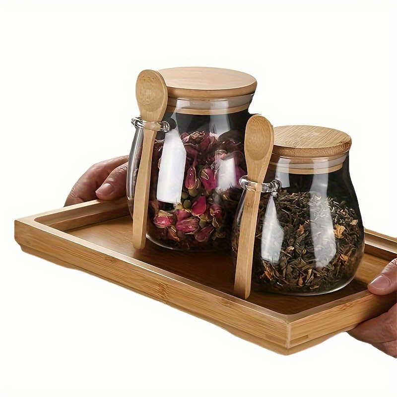 Grande capacité de stockage de grains et de collations en verre transparent  Jarre scellée avec couvercle cuillère Boîte de rangement de grains et de  thé pour restaurant - Temu Belgium