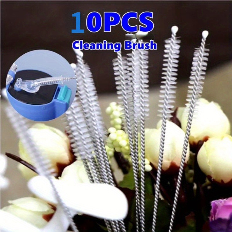 10Pcs Nylon Straw Cleaners Cleaning Brush Drinking Pipe Cleaners Stainless  Steel