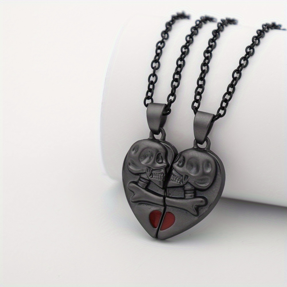 Magnetic Love Heart Couple Necklace For Lovers Gothic Punk - Temu