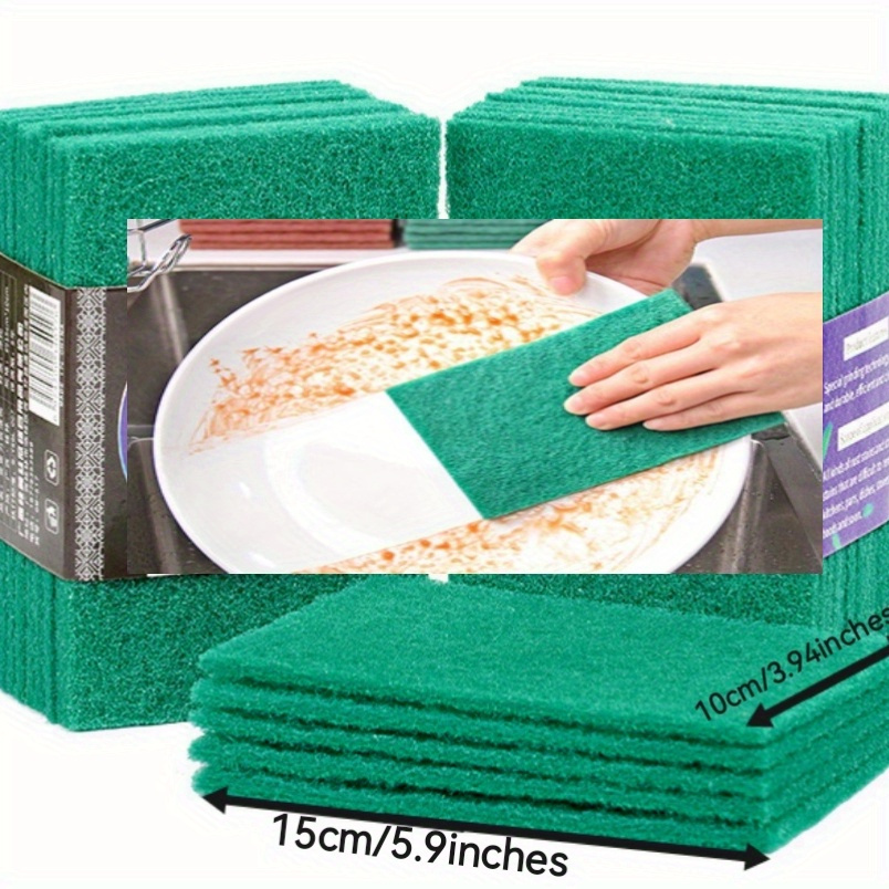 10pcs Dish Scrubber Sponge Plate Scouring Pad Reusable Dishwashing Sponge