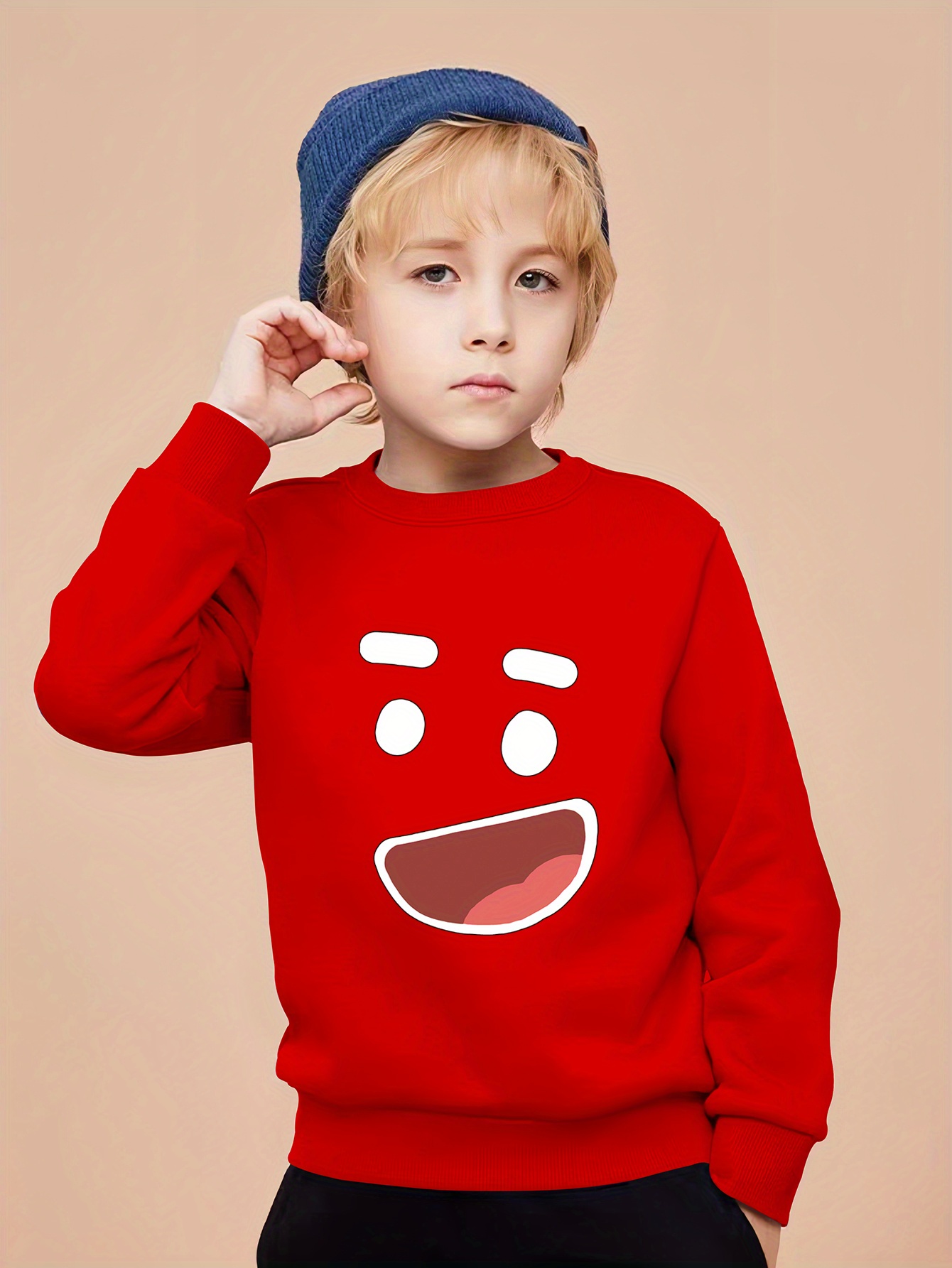 Boys Trendy Casual Sweatshirt With Anime Bear Smile Face Print For Spring  Autumn Boys Clothing - Kids' Fashion - Temu Switzerland
