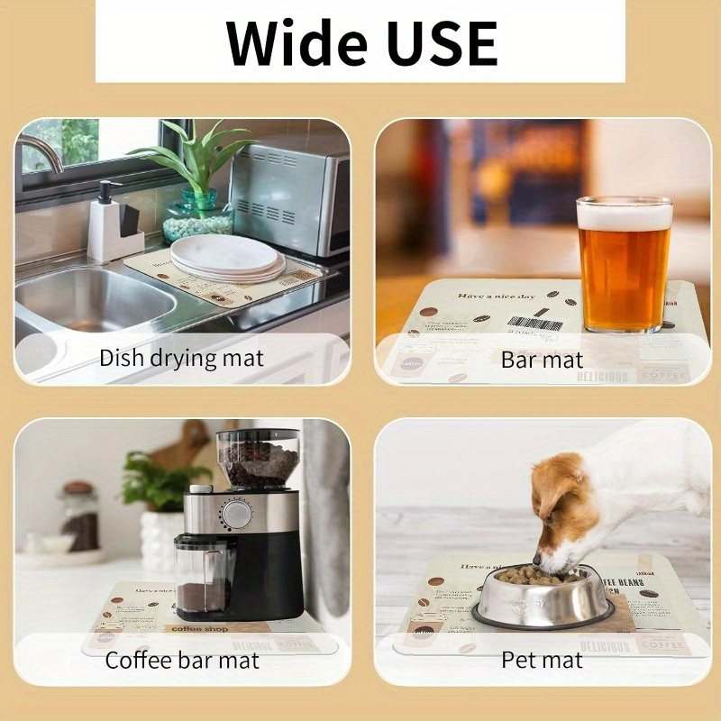 Absorbent Coffee Bar Mat Coffee Maker Mat For Countertop Dish