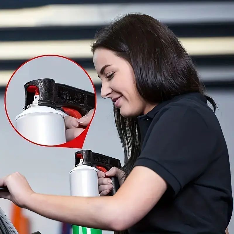 portable power assisted spray gun with self spraying paint compatible handle for automotive painting details 3