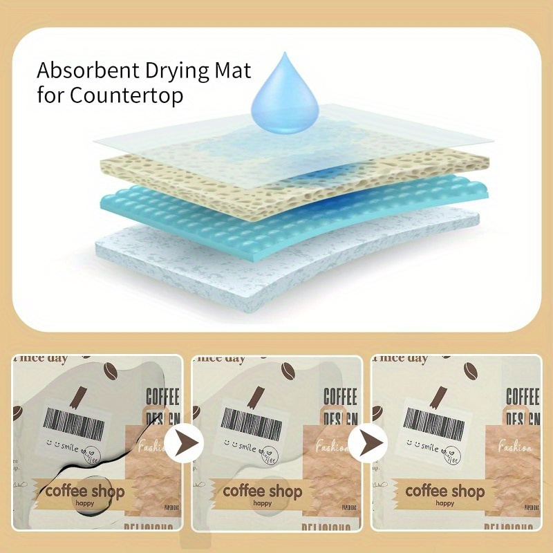 Quick Dry Drain Mat Dish Drying Mats Super Absorbent Coffee Machine Draining  Pad
