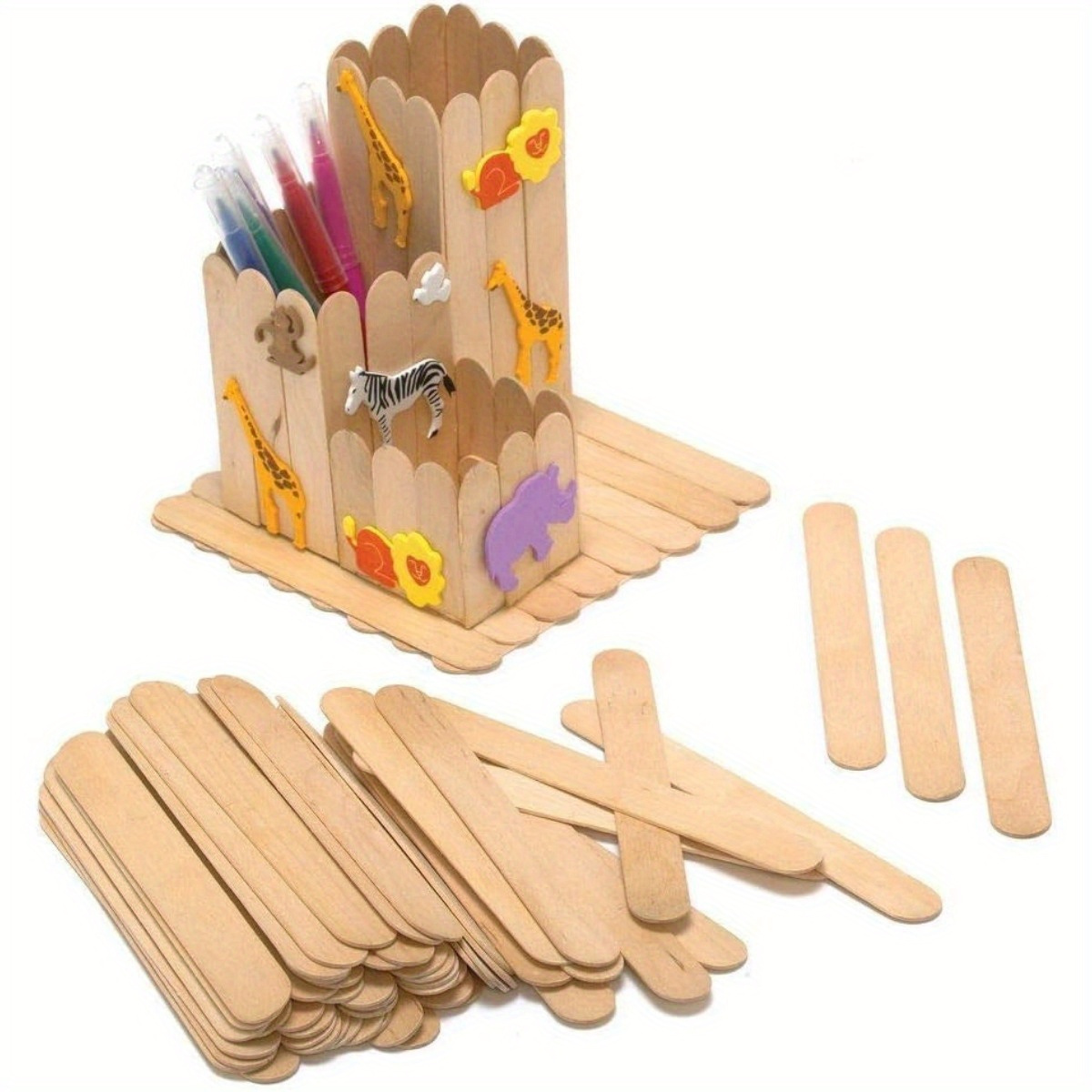 50pcs Colored Popsicle Sticks Natural Wood Craft Sticks Sticks Jumbo  Lollipop Sticks with Holes for Hand Craft Projects - AliExpress