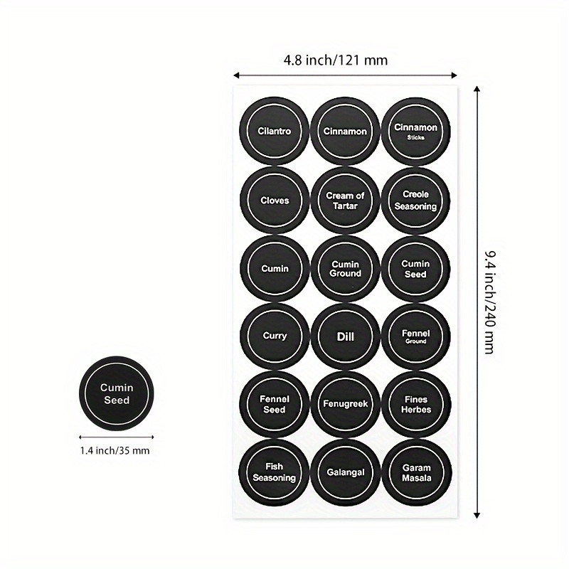 Spice Jar Labels Black Spice Labels Waterproof And Oil proof - Temu