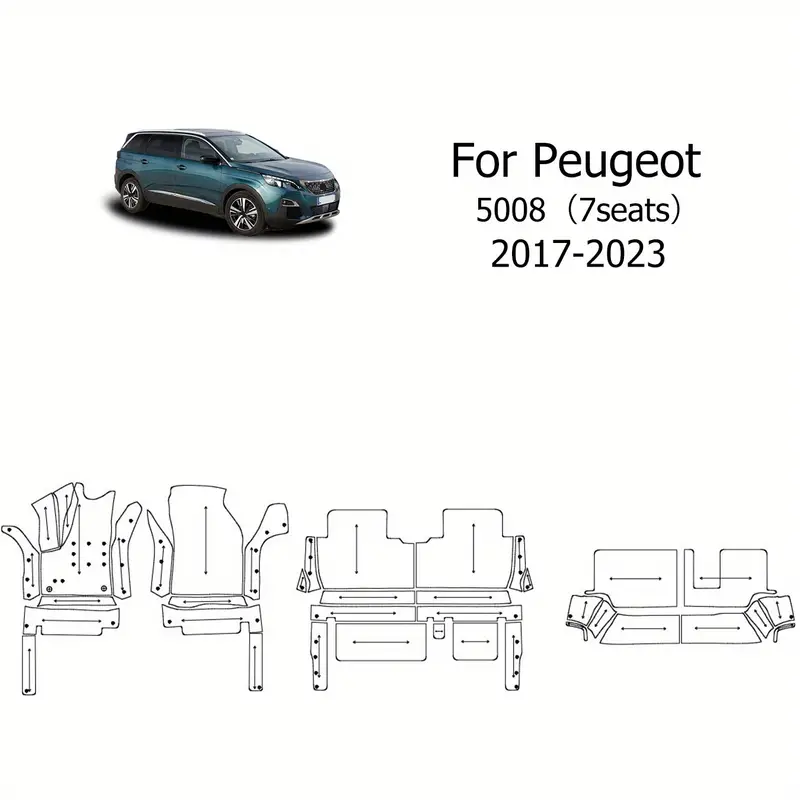 TEGART 【LHD】Pour Peugeot Pour 5008（7 ）2017-2023 Trois Couches De PVC Stéréo  Couverture Complète Des Tapis De Voiture Antidérapants - Temu France