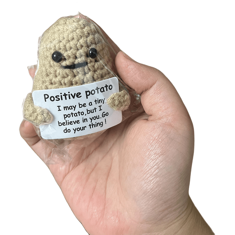 Mini Funny Positive Potato Knitted Potato Toy Positive Card - Temu