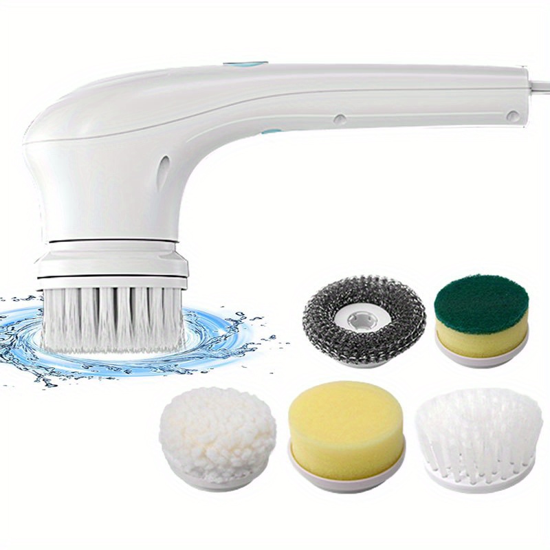 Household Cleaning Brushes Portable Handheld Scrubber With 4