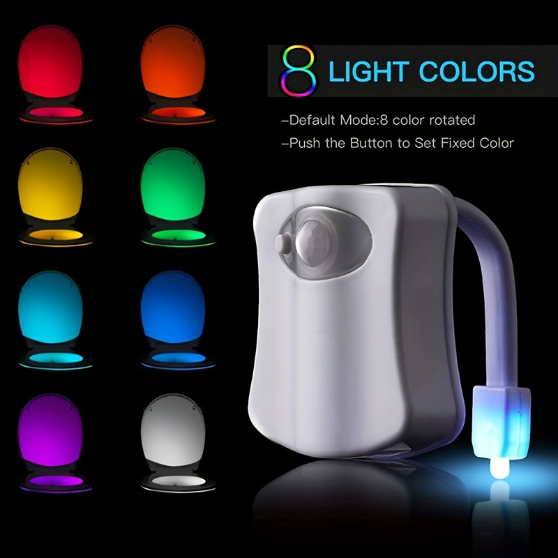 8 Color Led Toilet Night Light Motion Sensor Bowl Glow Sensing Bathroom Uv  Lamp Gift