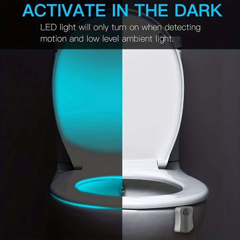 8Color Motion Sensor LED Light Bowl Human Body Induction Toilet