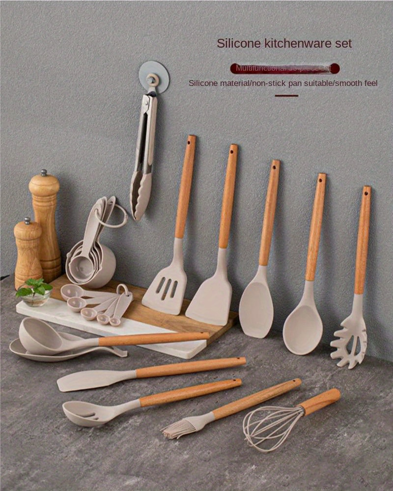 10pcs Utensilios Madera Cocinar Juego Utensilios Madera - Temu