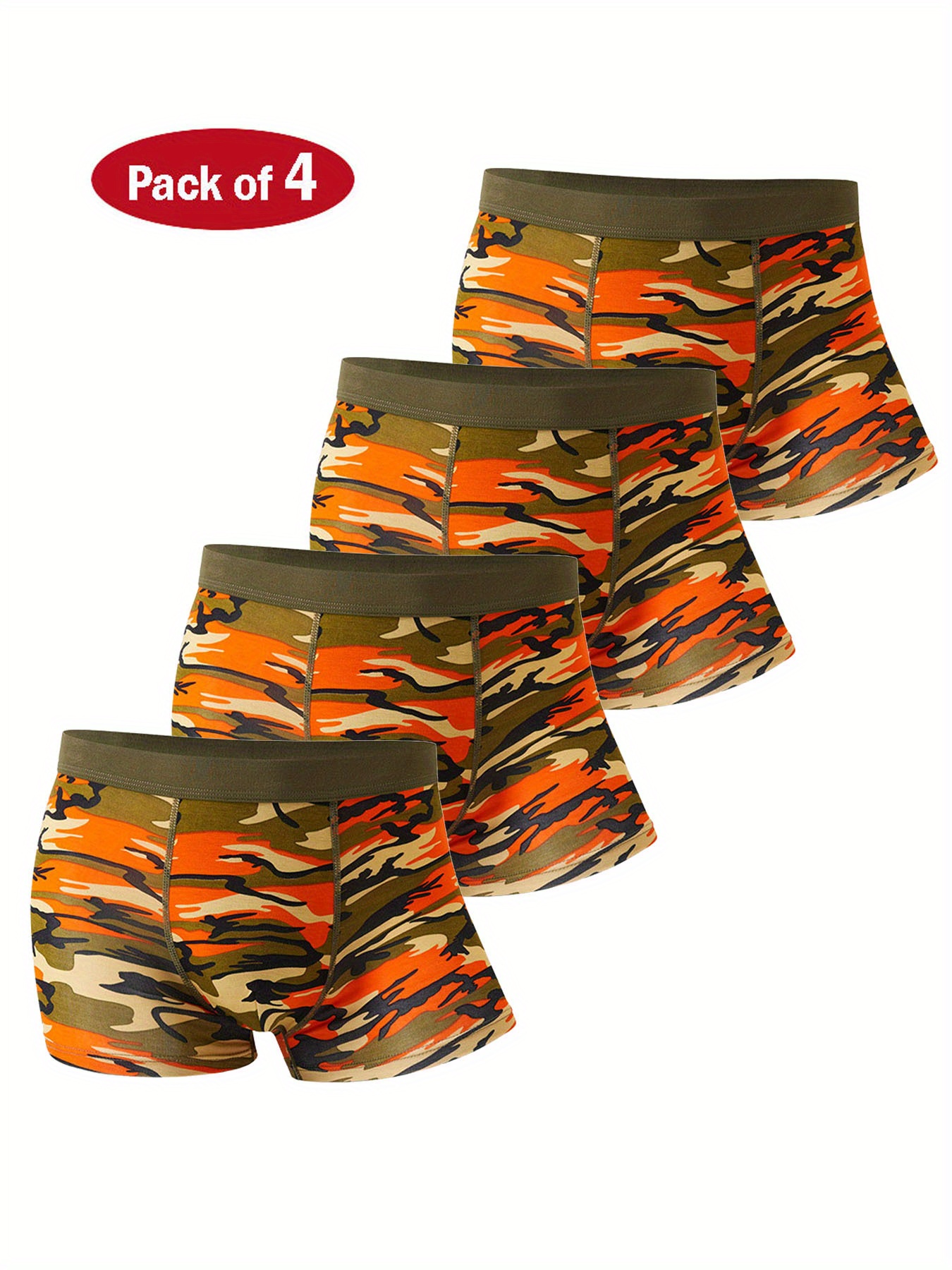 Orange - Bamboo Men's Boxer Briefs 2-Pack