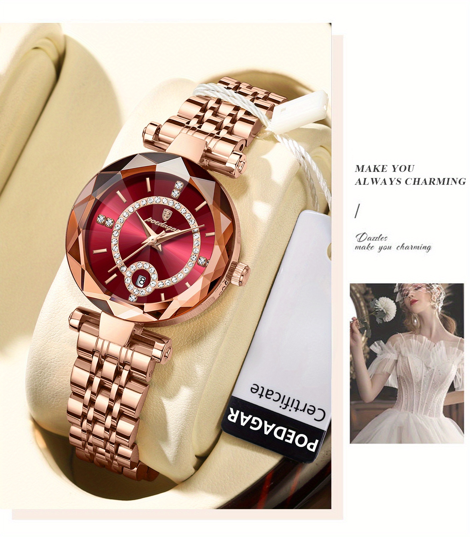 Comprar Reloj cuadrado pequeño para mujer, resistente al agua, edición  Tide, cristal de diamante, Popular, moda de lujo, novedad de 2023