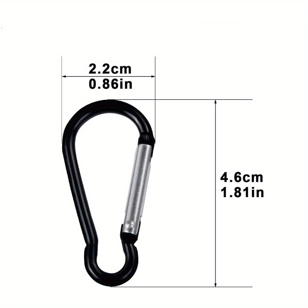5pcs Aluminum Alloy Keychain Keyring Durable D Shaped Spring Buckle Outdoor  Camping Hiking, Free Shipping, Free Returns