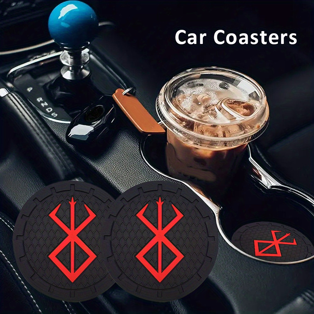 1pc Red Rhinestone Car Cup Holder Coaster Mat, Door Slot Mat, Interior  Decoration Accessory Anti-slip Mat And Groove Anti-slip Mat