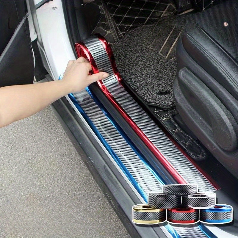 3d Carbon Fiber Car Scratch Door Sill Threshold Stickers - Temu