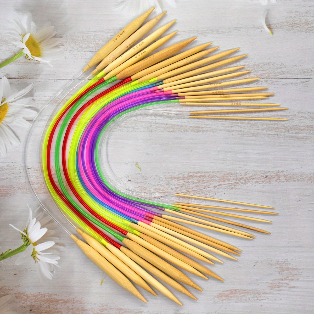 Circular Knitting Needles DIY Double Cusp Crochet Hooks Bamboo