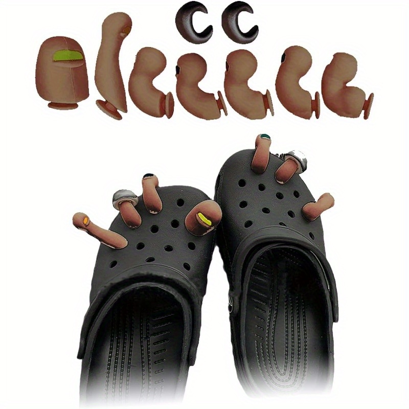 Toe Croc Charm | Funny Shoe Charms for Crocs| Hilarious Realistic Toes Charms | Release Your Clog | Men Abnormal-shaped Toes | Crocs Jibbitz