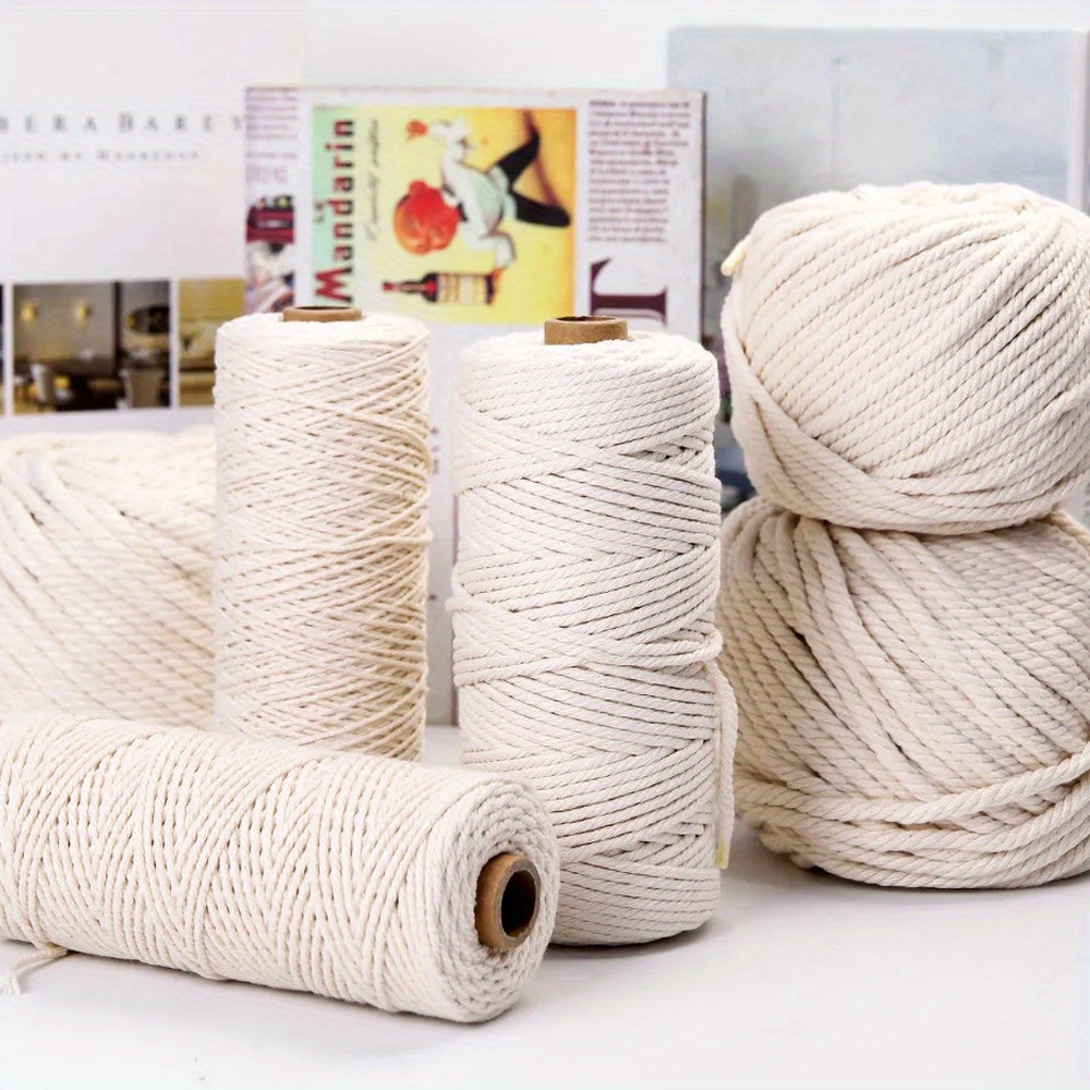 Cotton Twisted Cord Macrame Rope Bag Home Decor Diy Home - Temu Canada