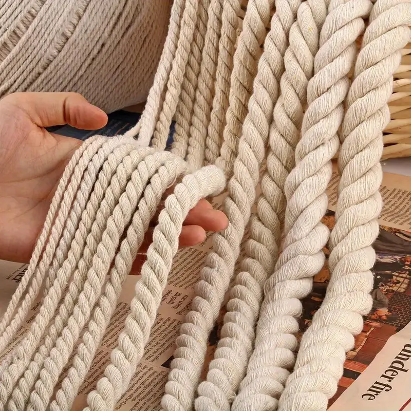 Cotton Twisted Cord Macrame Rope Bag Home Decor Diy Home - Temu