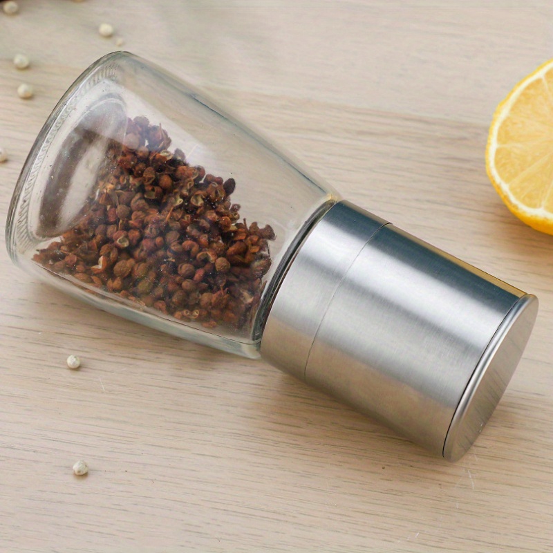 Manual Glass Grinder Black Pepper Sichuan Pepper Sea Salt Stainless Steel  Ceramic Core Seasoning Sprinkler Bottle - Temu