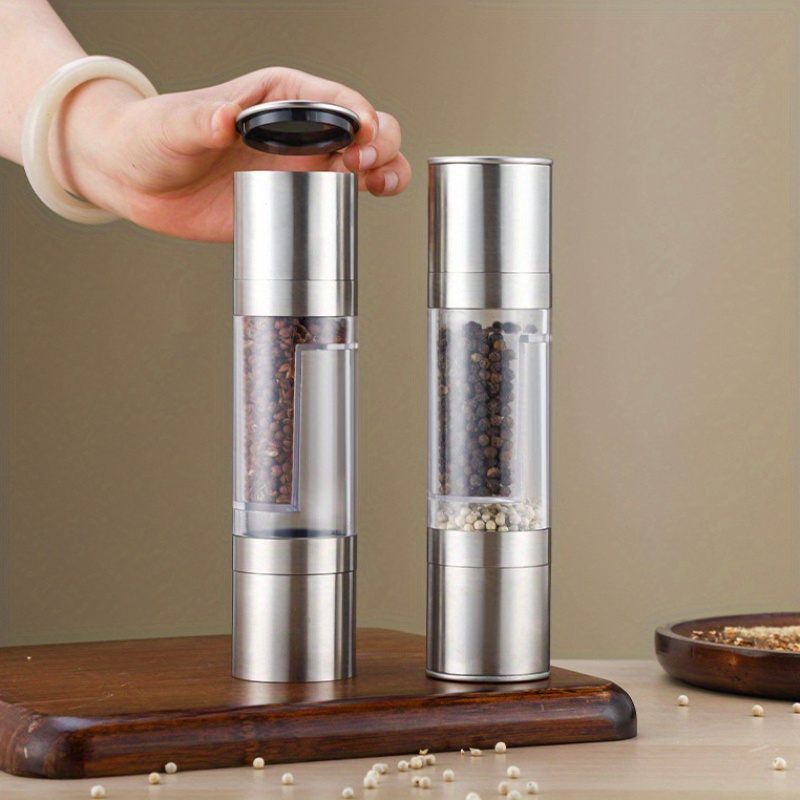 Manual Glass Grinder Black Pepper Sichuan Pepper Sea Salt Stainless Steel  Ceramic Core Seasoning Sprinkler Bottle - Temu