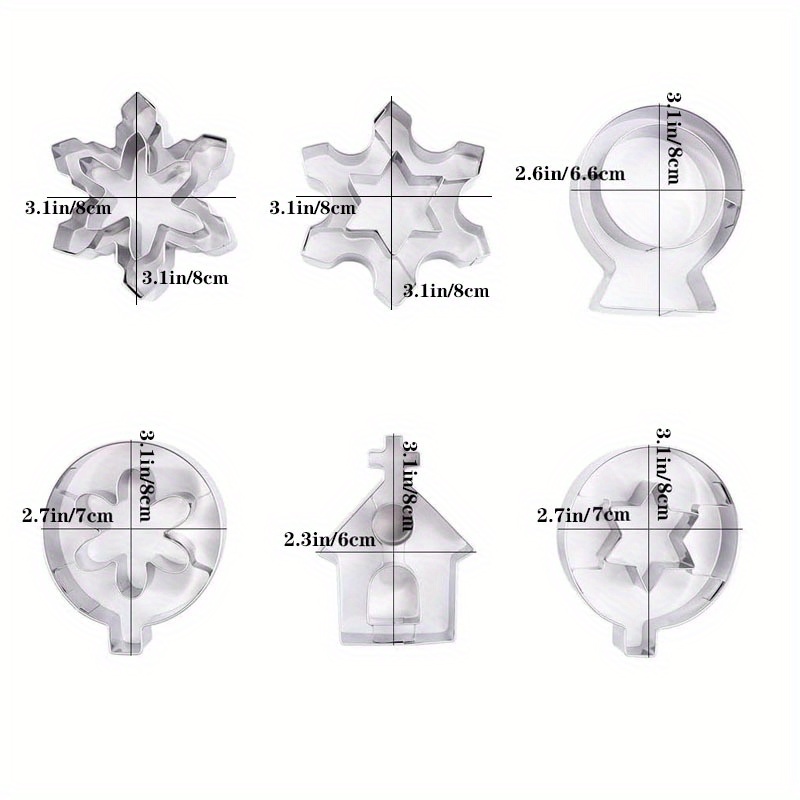 6 個クリスマスクッキーカッターリンザークッキー型ステンレス鋼