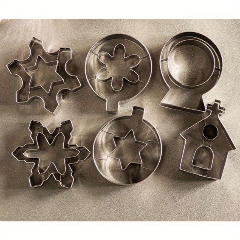 Linzer Cookie Cutters, Stainless Steel Pastry Cutters, Sauce Jam Biscuit  Molds, Baking Tools, Kitchen Accessories, Christmas Decor - Temu