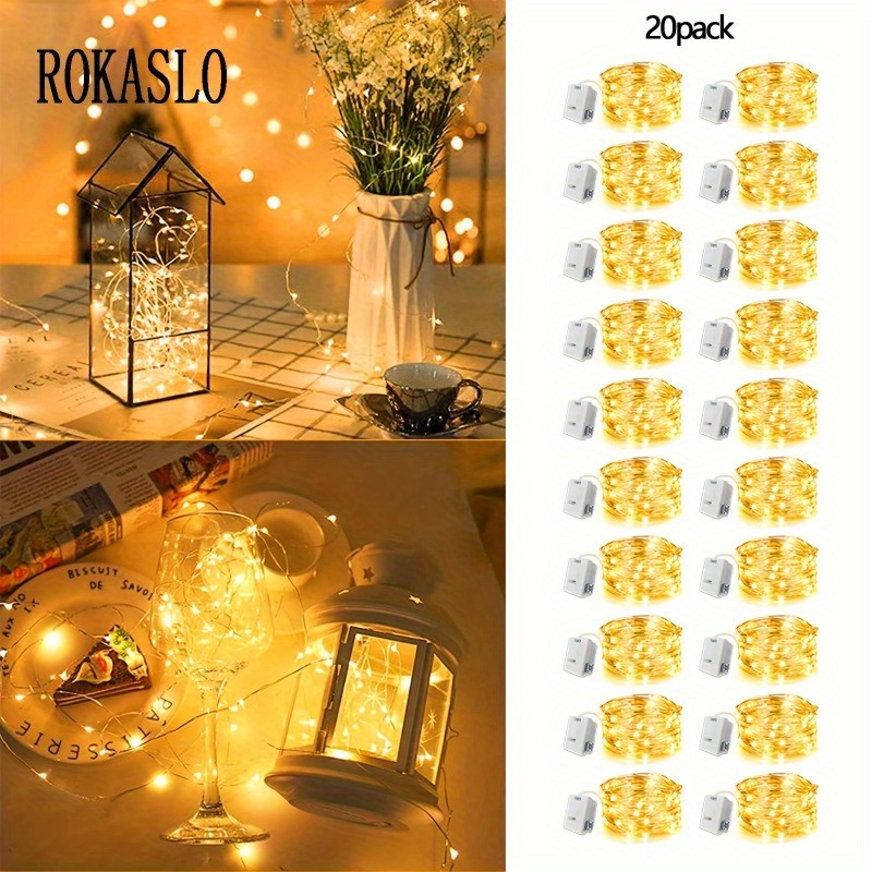 Mini Fairy String Lights With Battery Operated Led Silver - Temu