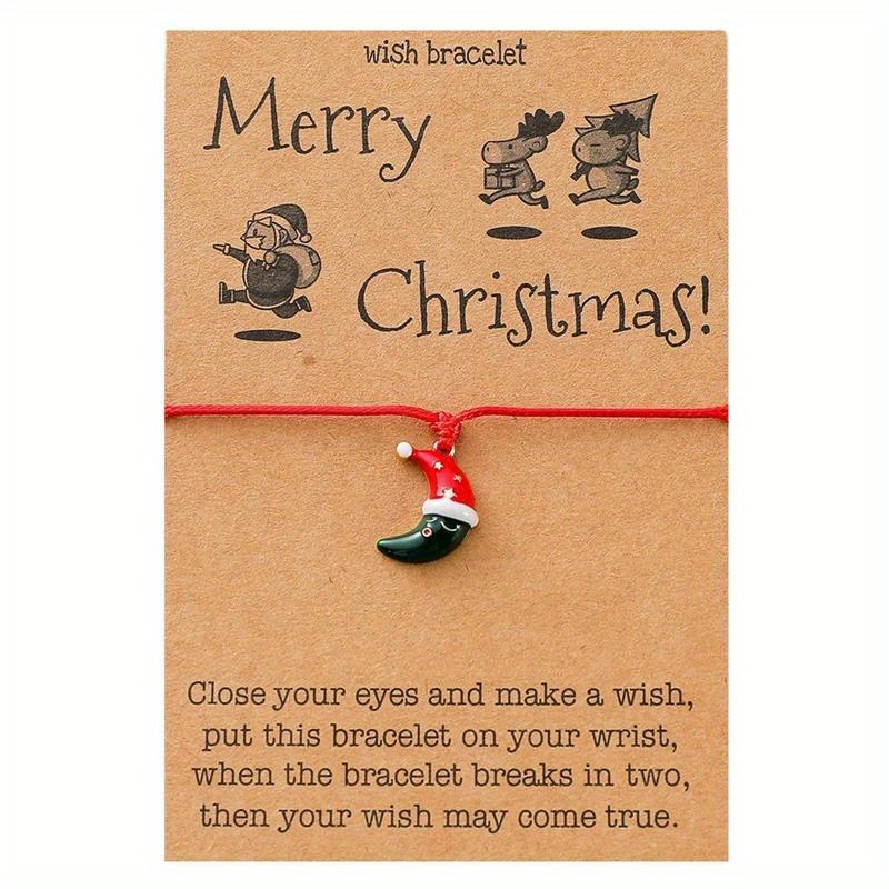 Merry Christmas Wish Bracelet, Christmas Jewelry, Christmas Gifts