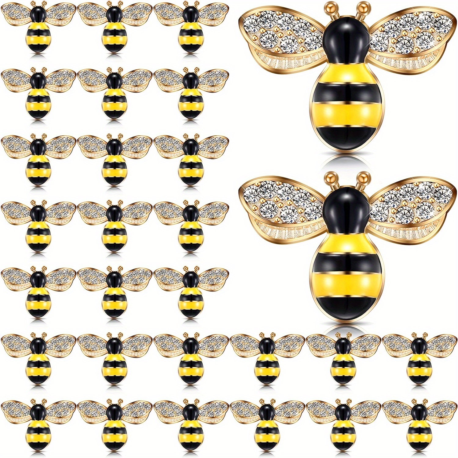 

20pcs Self-adhesive Honeybee Charms Alloy Cute Honeybee Insect Pendant - Perfect For Diy Jewelry Accessories Craft, Party & Home Decor!, Golden Diy