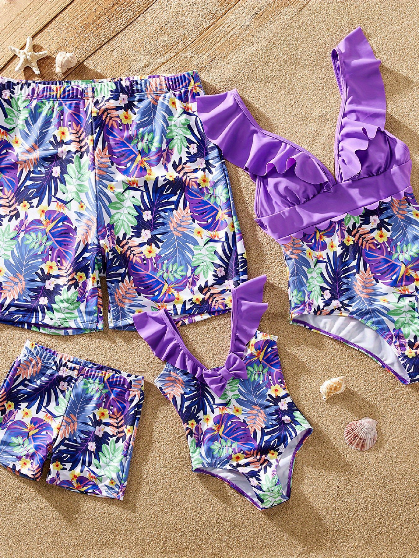 Plant Family Swimsuit for Summer at PatPat.com  Matching family outfits,  Matching swimwear, Family bathing suits
