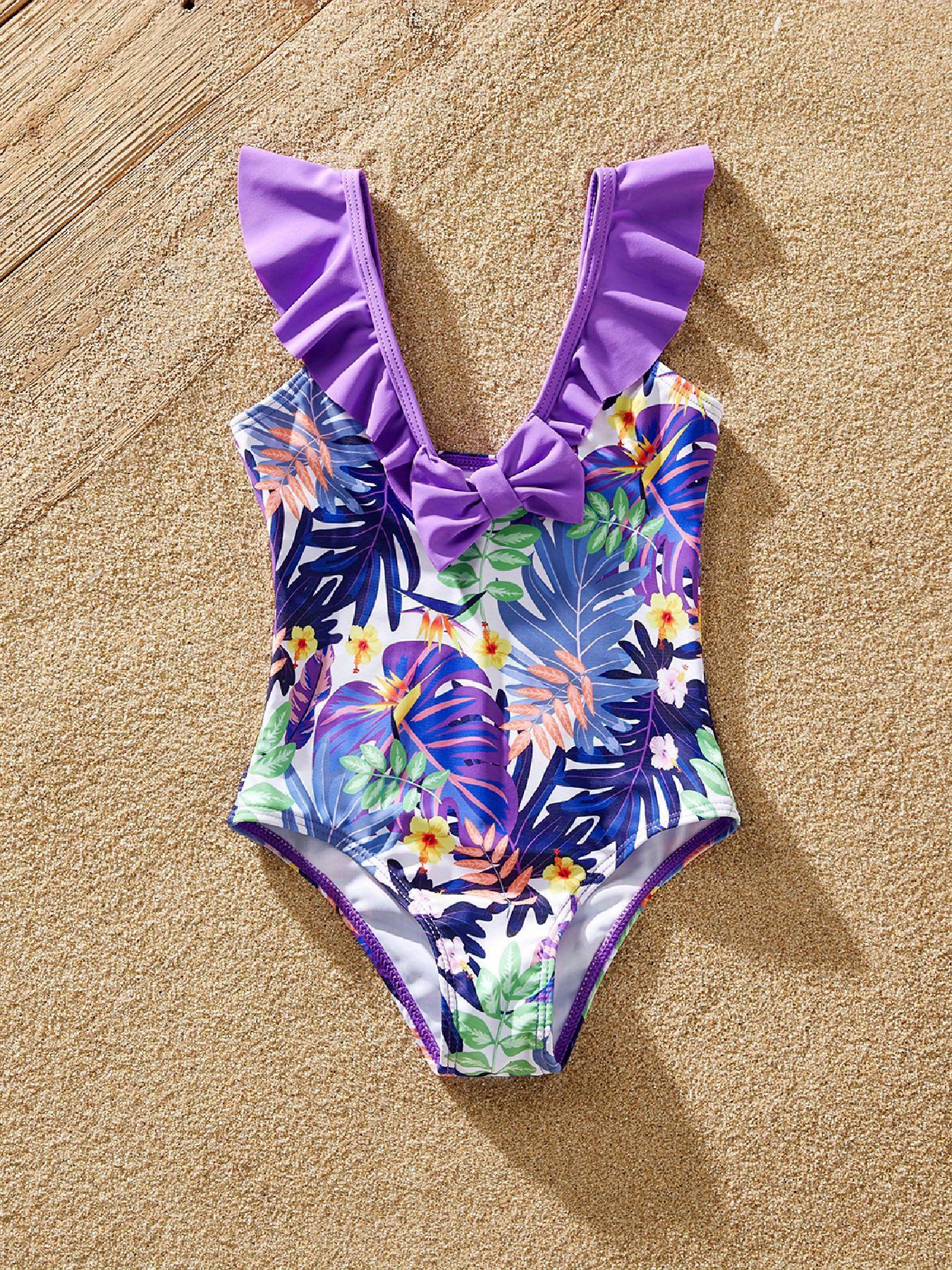PatPat Family Matching Swimsuit,Leave Print Female Monokini