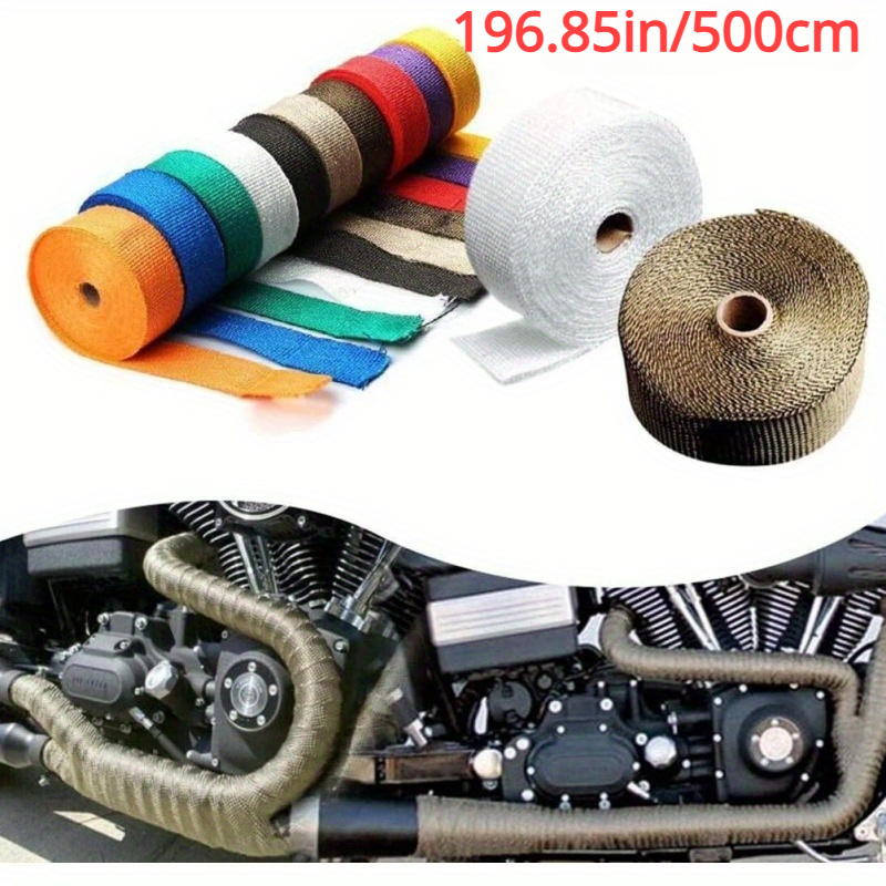 1pc motorcycle exhaust wrap roll fiberglass heat shield exhaust header pipe heat wrap tape thermal protection car accessories