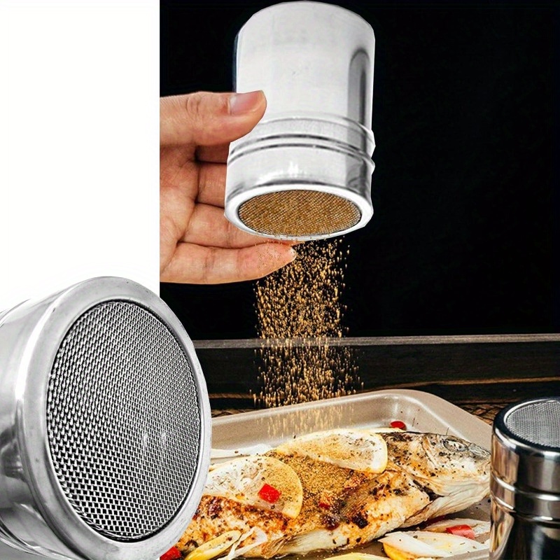 1pc Salt Pepper Sugar Shaker Dredge Dispenser Bottle Can Stainless