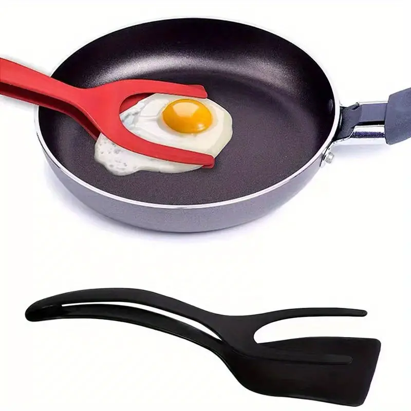 1pc 2 In 1 Multifunctional Spatula Grip Food Flip Fried Egg Tong Toasted  Bread Pancake Spatula Clamp Kitchen Cooking Turner Flipper Accessories