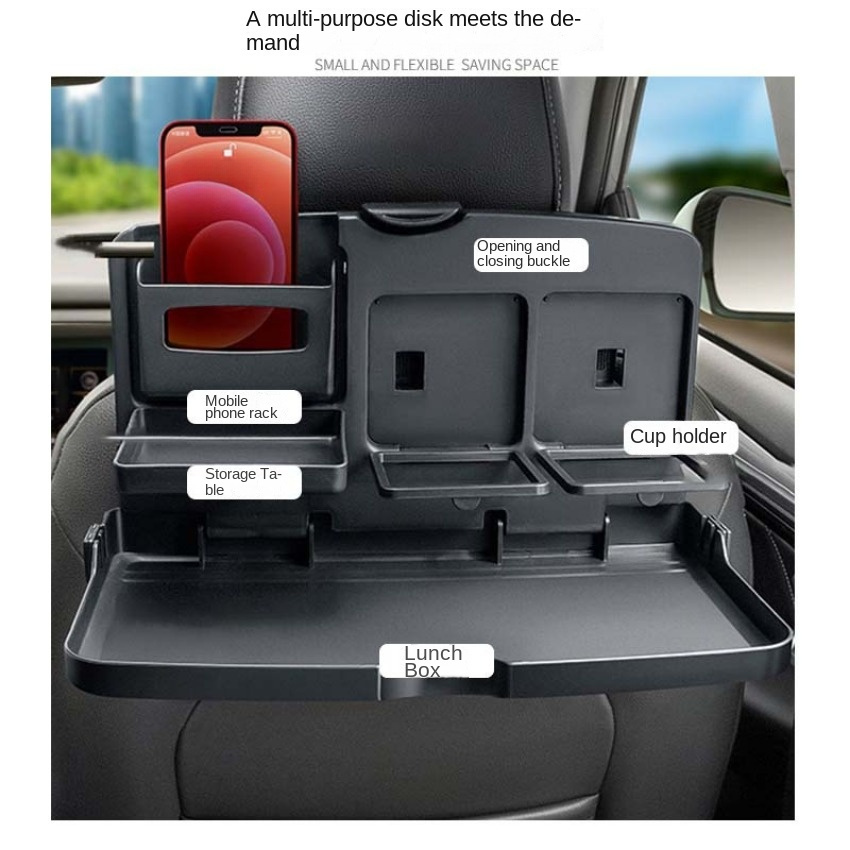 Car Seat Back Table Multifunctional Dining Tray Car Drink Holder Foldable  Bracket Car Computer Desk Stand