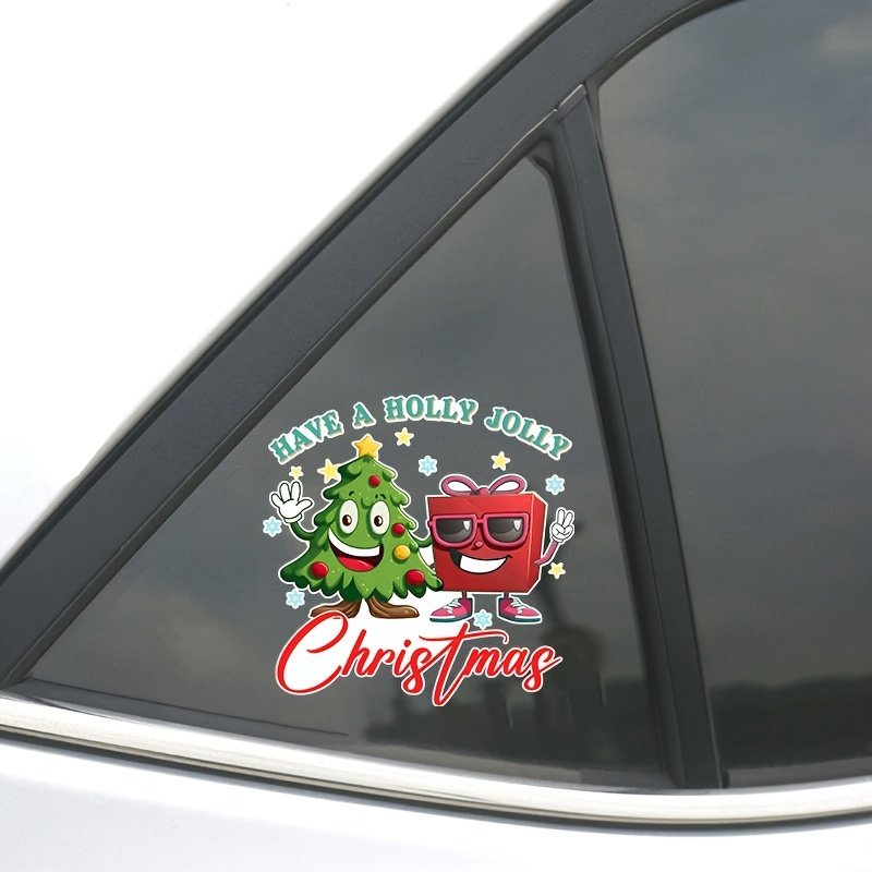 Christmas Holiday Car Decal Vinyl Green Car Accessories - Temu