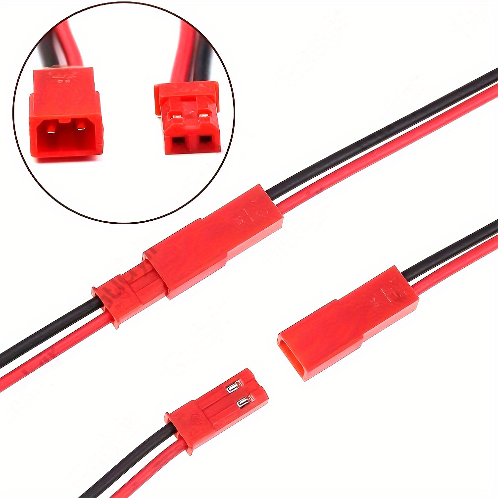 10 Pairs Jst Plug Connector 2 Pin Male Female Plug Connector Cable Wire 100mm  150mm 200mm Led Lamp Strip Rc Toys Bat - Industrial & Commercial - Temu