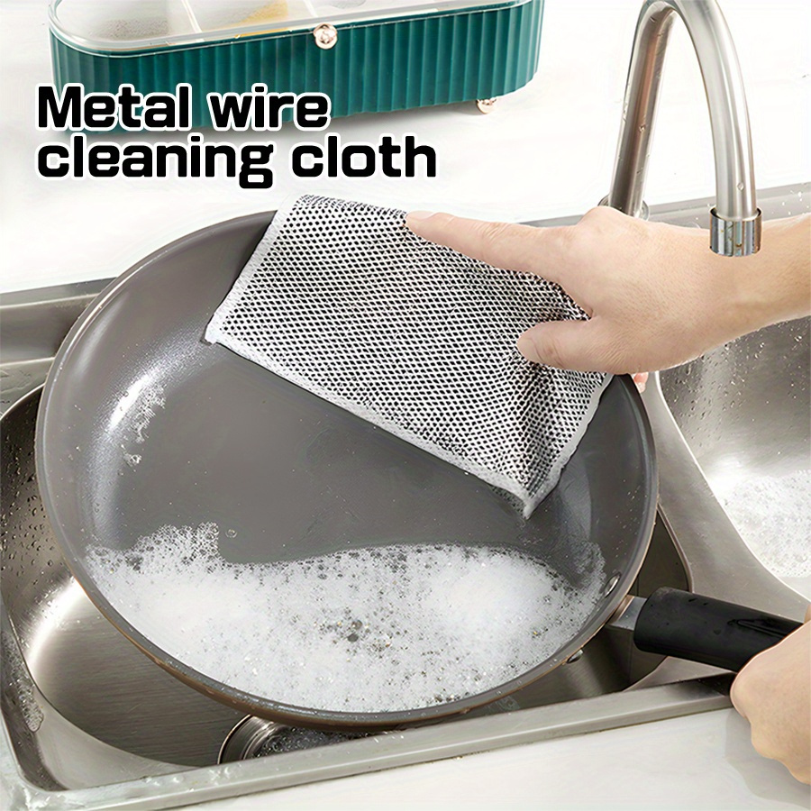 20cm steel wire dishcloth kitchen pots and pans cleaning rags