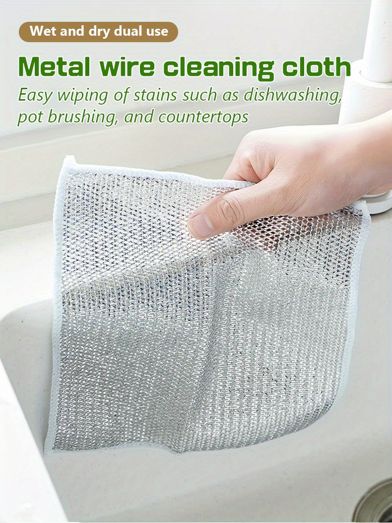Steel Wire Dishwashing Cloth, Dishwashing Cloth, Mesh Non-oil Dishwashing  Cloth, Kitchen Stove Dish Washing, Pot Cleaning Cloth, Decontaminate,  Commercial And Household Cleaning Supplies - Temu