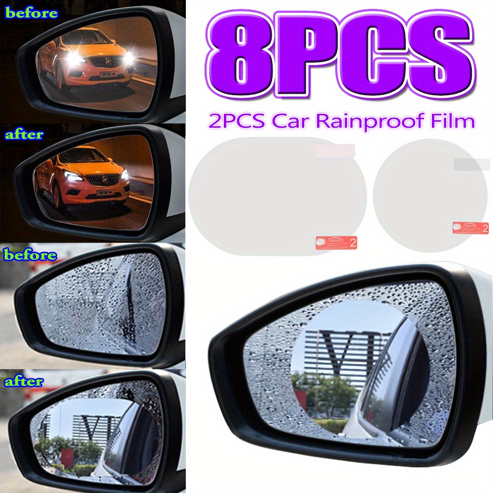 2pcs Car Rearview Mirror Rainproof Film Full Screen Glass Anti Fog Side  Window Reflective Mirror Universal Waterproof Film - AliExpress